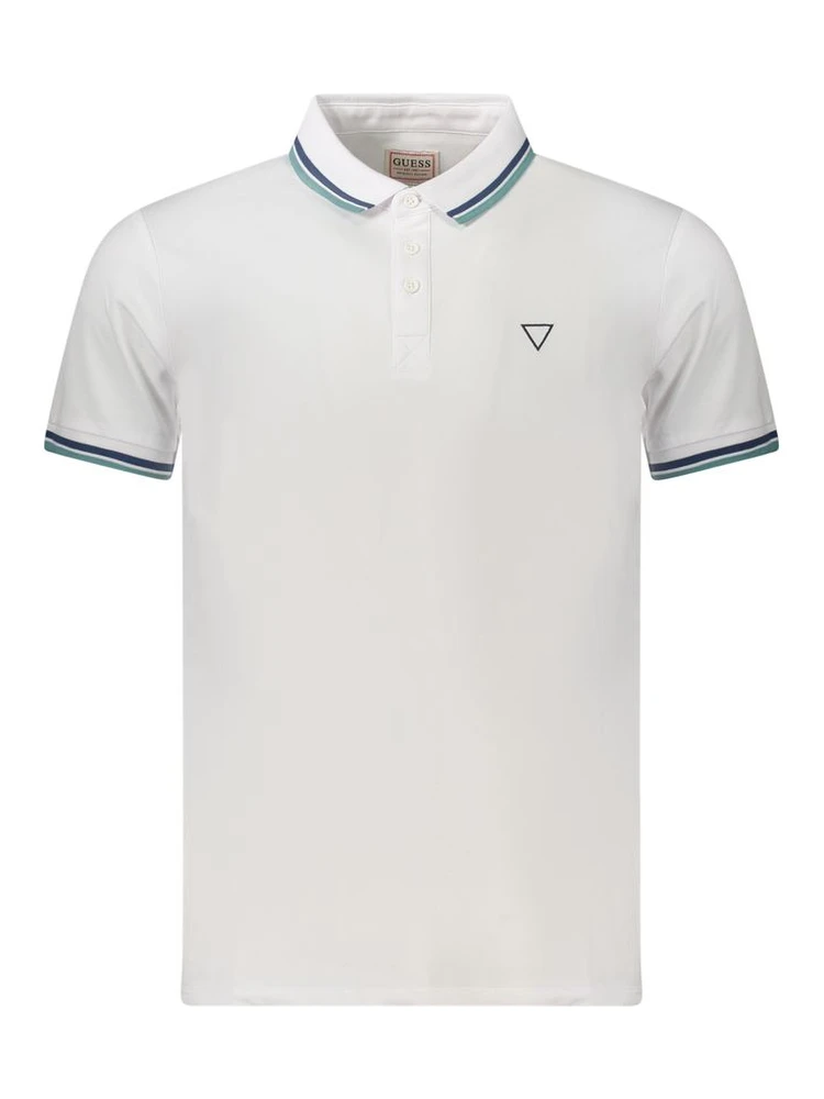 White Cotton Men Polo Shirt