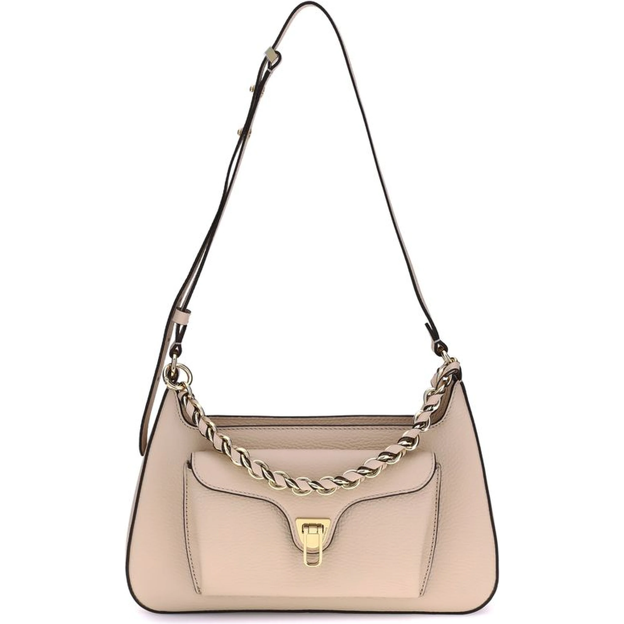 Beige Calf Leather Bos Taurus Shoulder Bag
