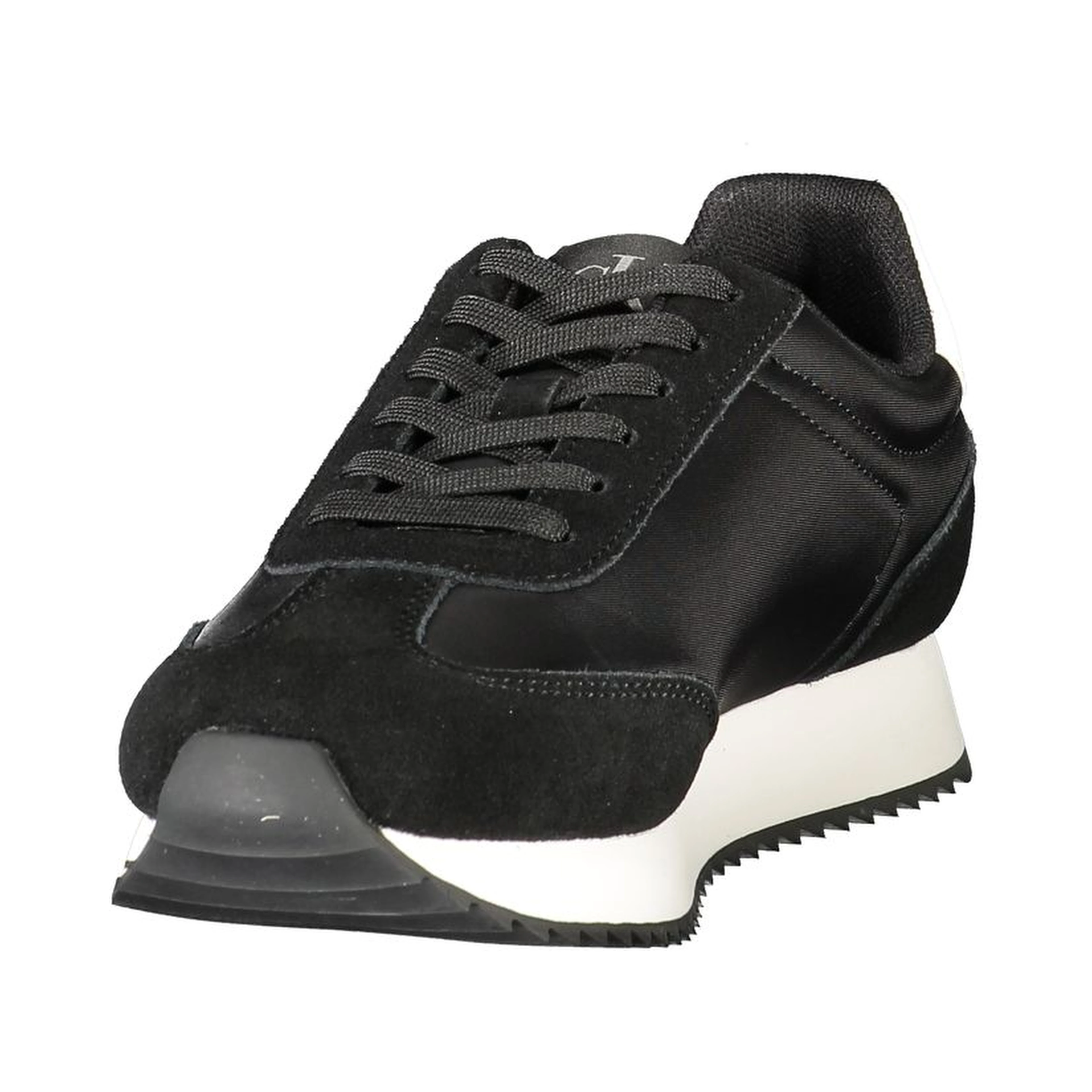Black Leather Women Sneaker