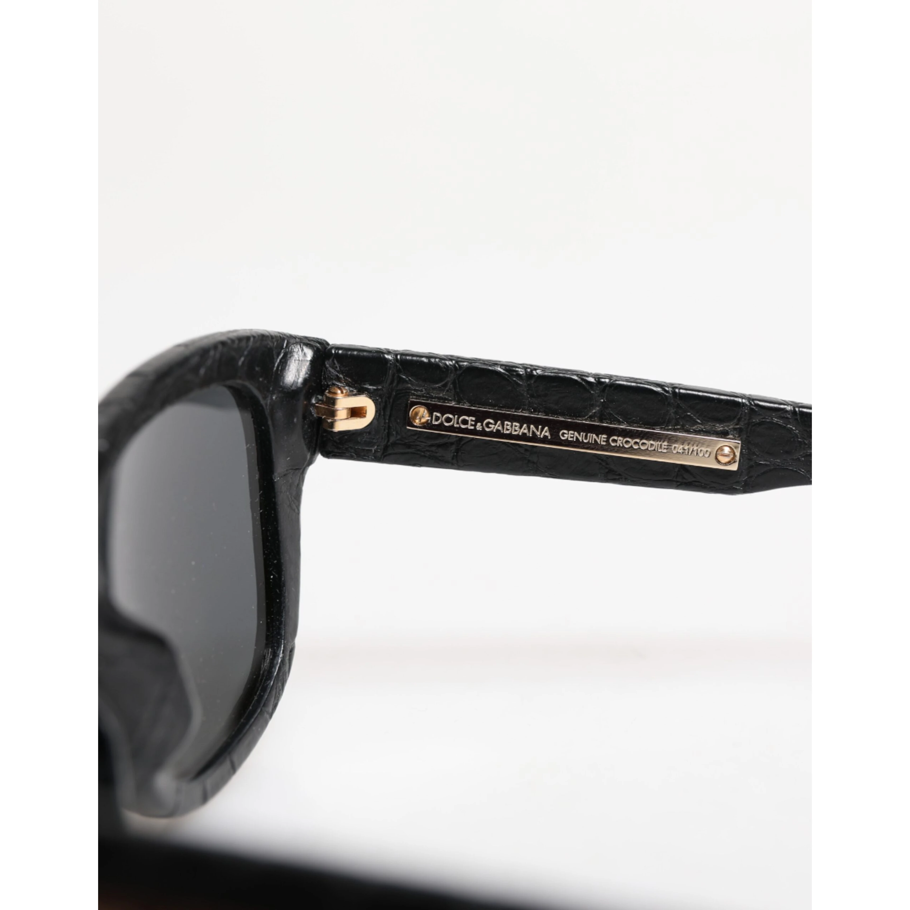 Black Leather Frame DG4177 Tinted Lens Sunglasses