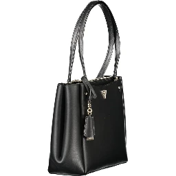 Black Polyethylene Women Handbag