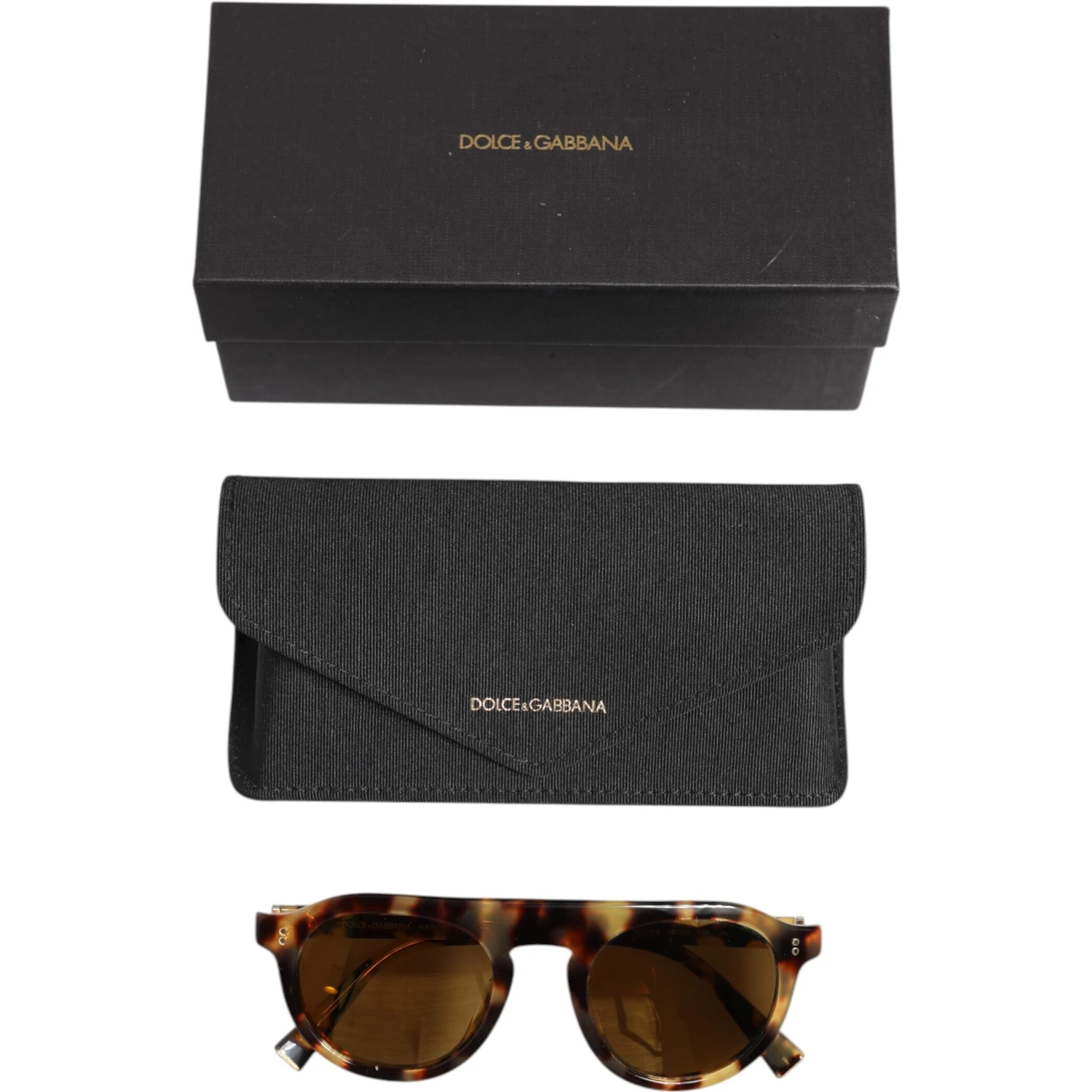 Brown Acetate Round Leopard Print Eyewear Sunglasses