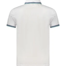 White Cotton Men Polo Shirt