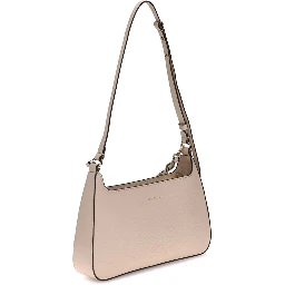 Beige Calf Leather Bos Taurus Shoulder Bag