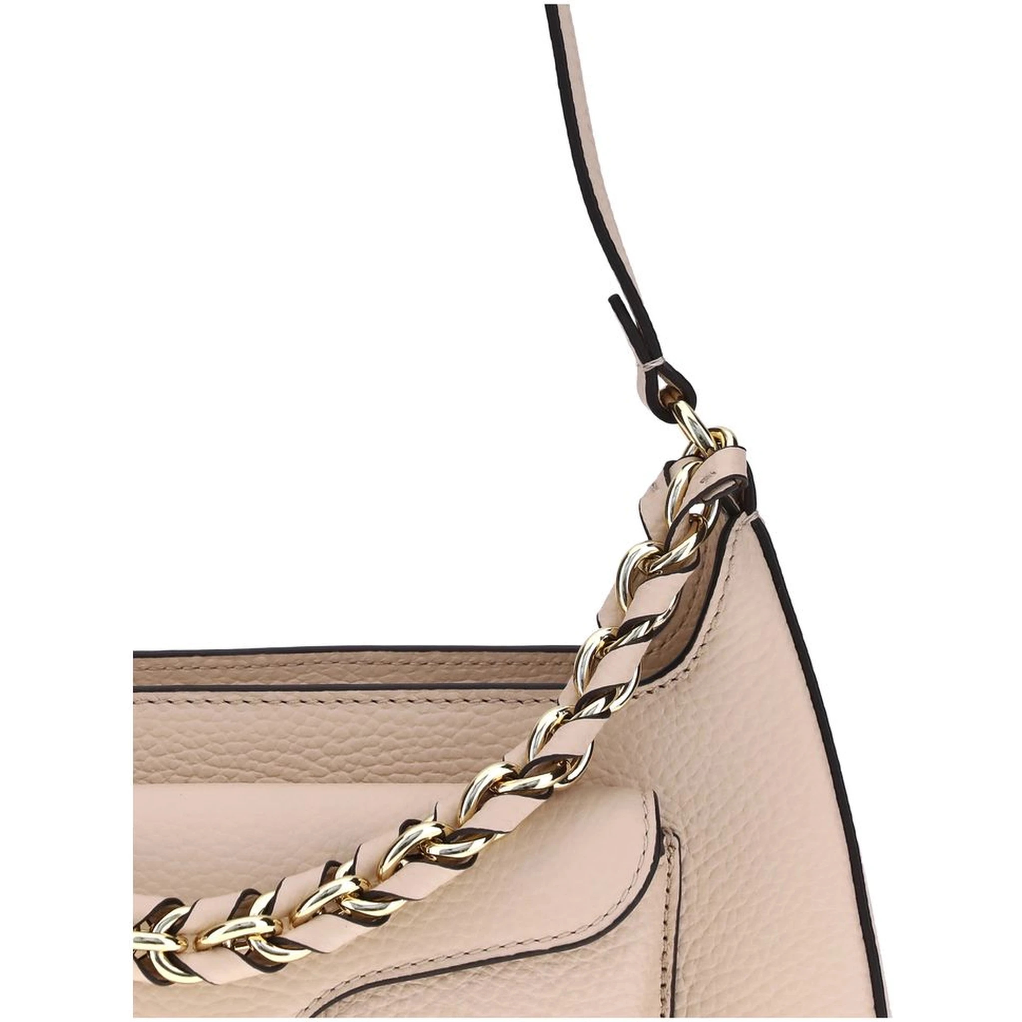 Beige Calf Leather Bos Taurus Shoulder Bag