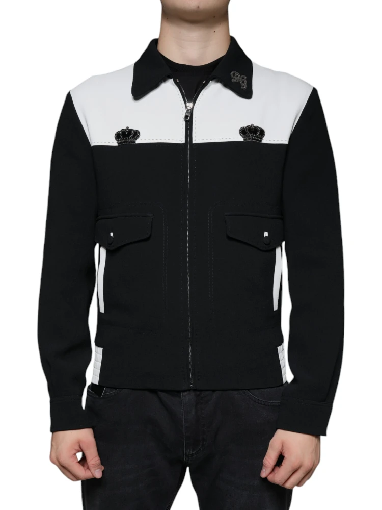 Black White DG Crown Full Zip Blouson Jacket
