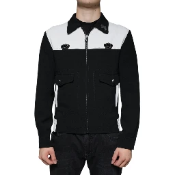 Black White DG Crown Full Zip Blouson Jacket