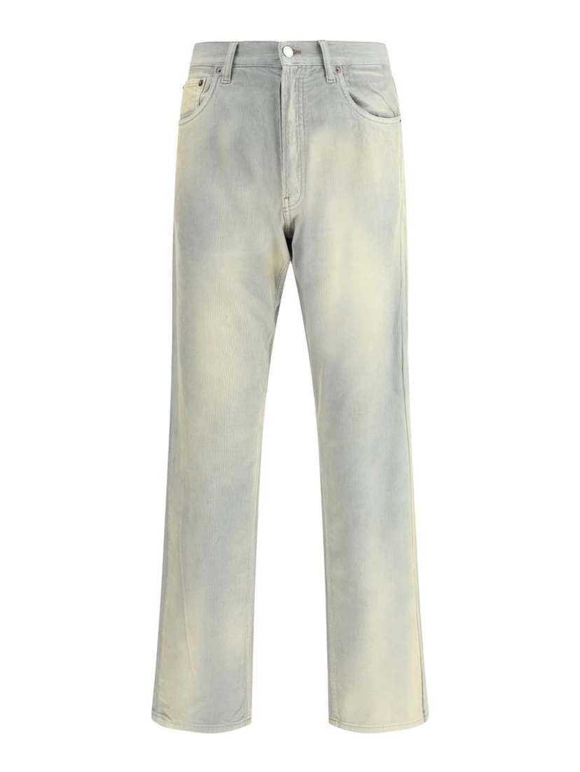Light Blue Cotton Casual Pants