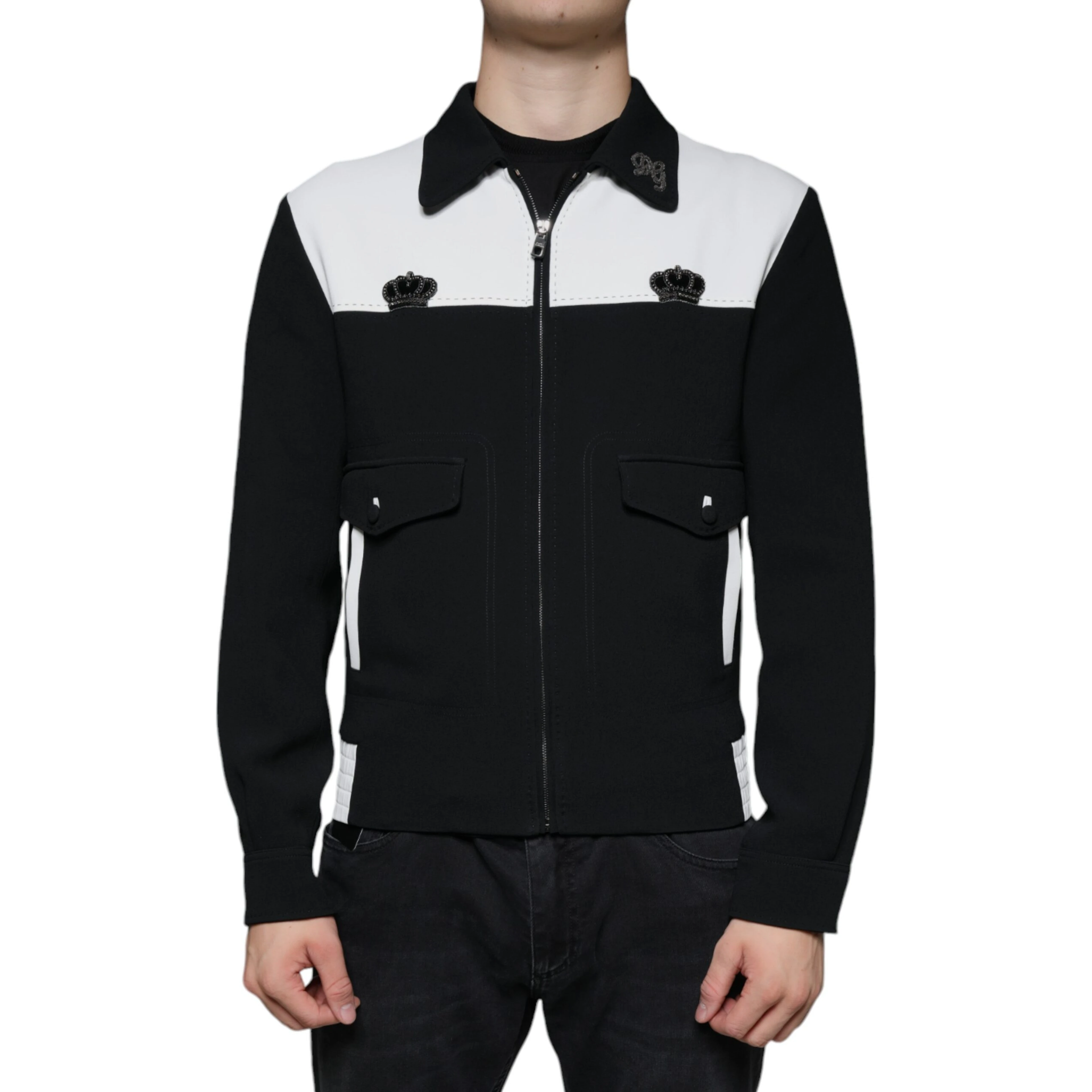 Black White DG Crown Full Zip Blouson Jacket