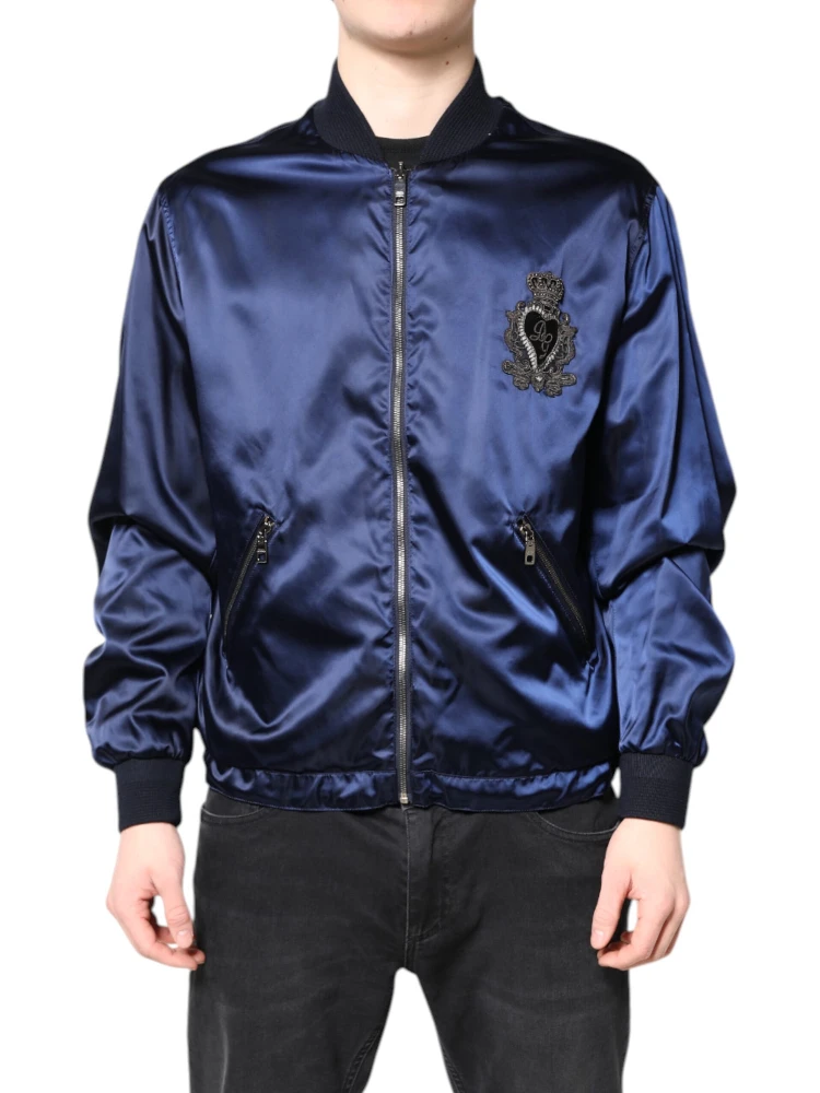 Blue Nylon DG Crown Full Zip Bomber Jacket alternative