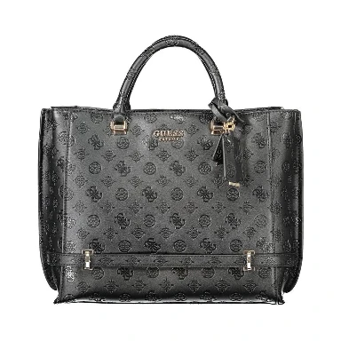 Black Polyethylene Women Handbag