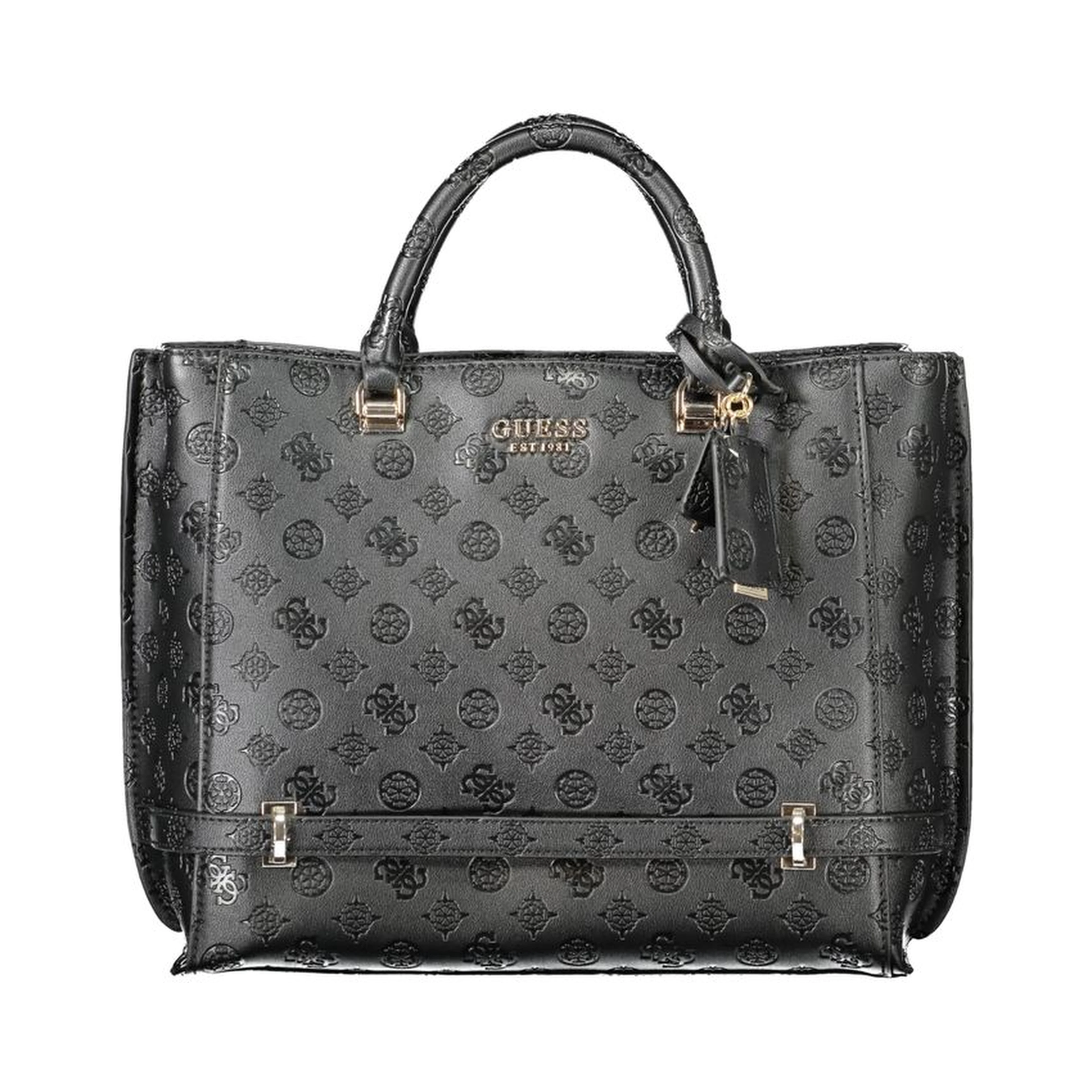 Black Polyethylene Women Handbag