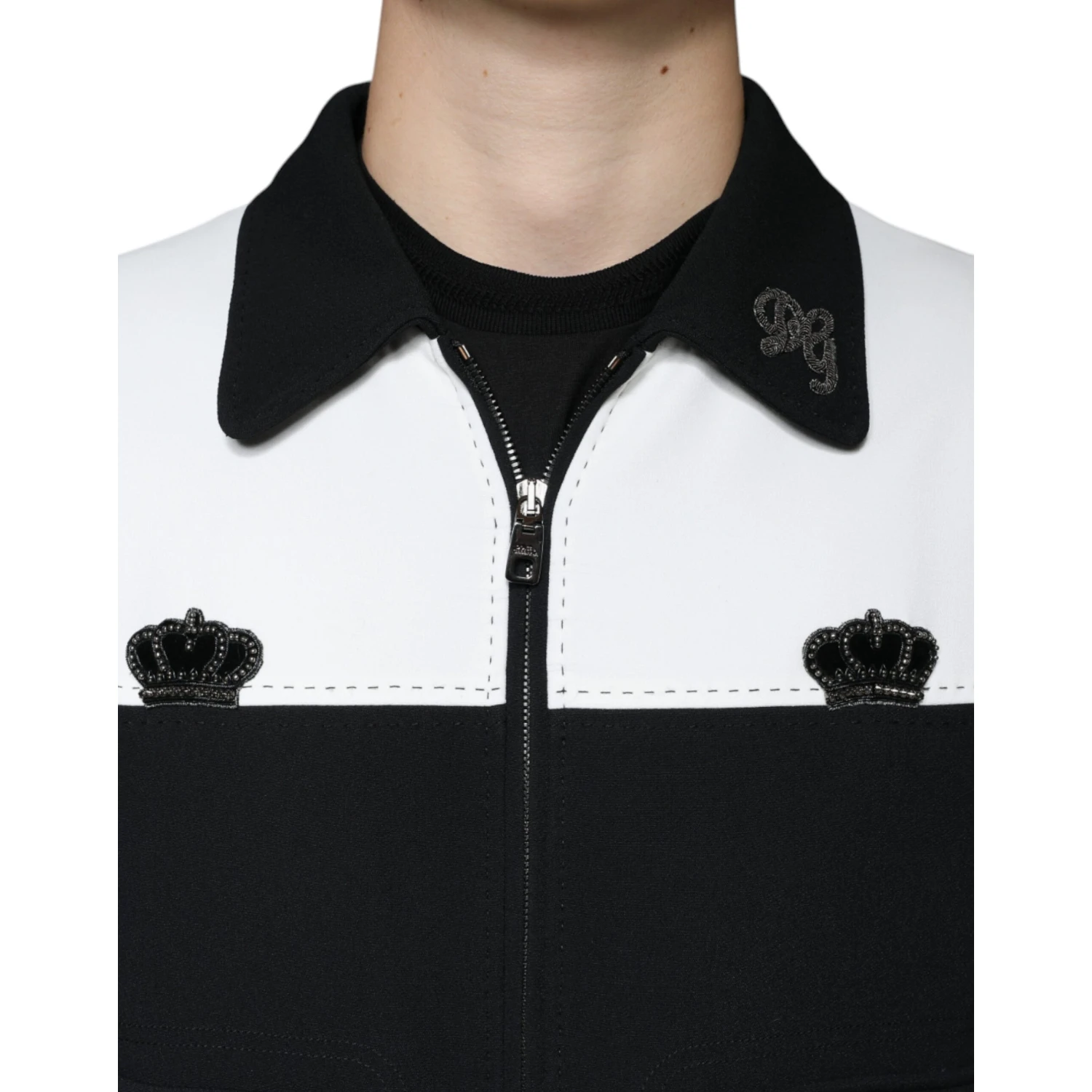 Black White DG Crown Full Zip Blouson Jacket