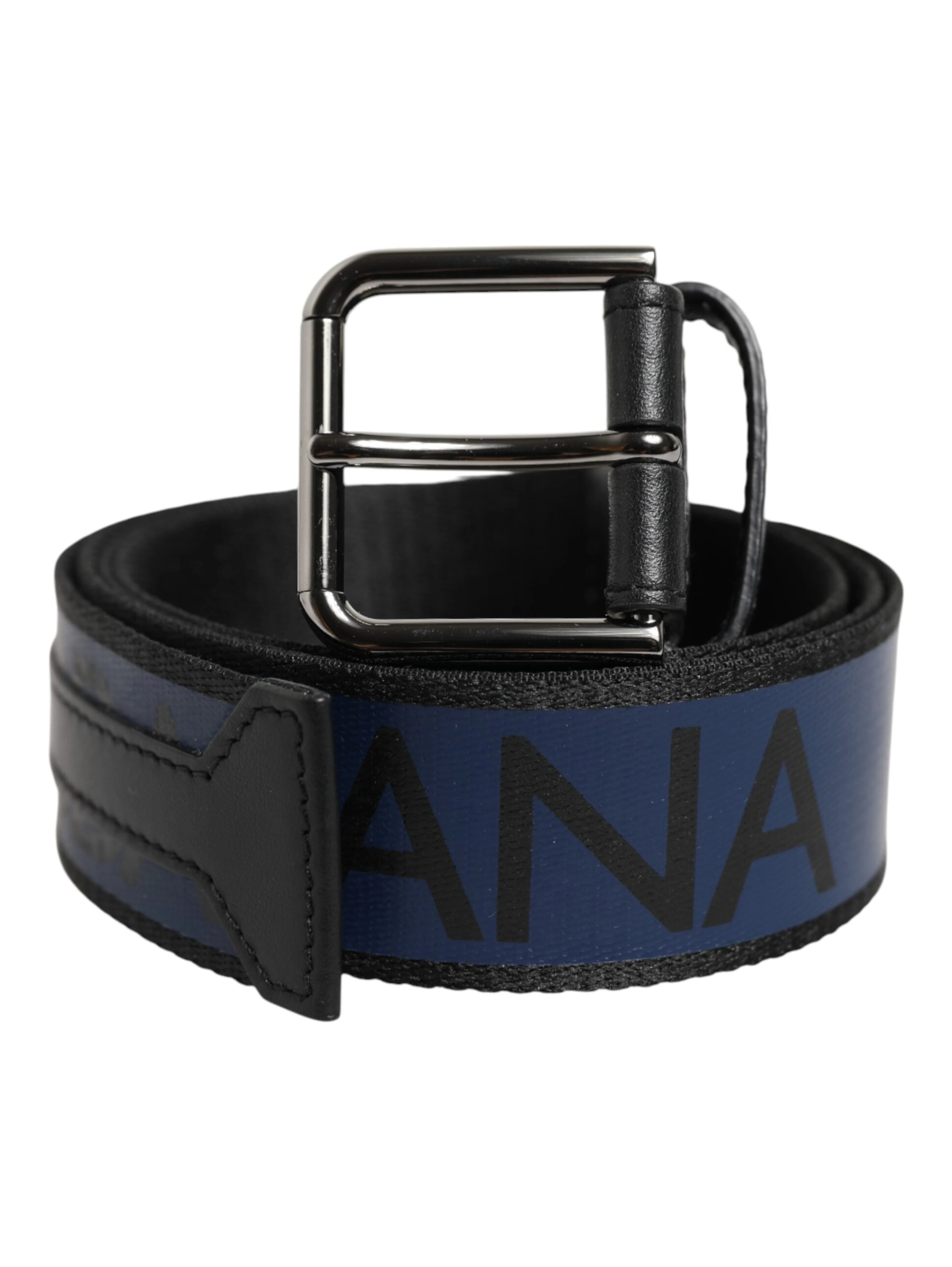 Blue Black Polyester Metal Buckle Belt