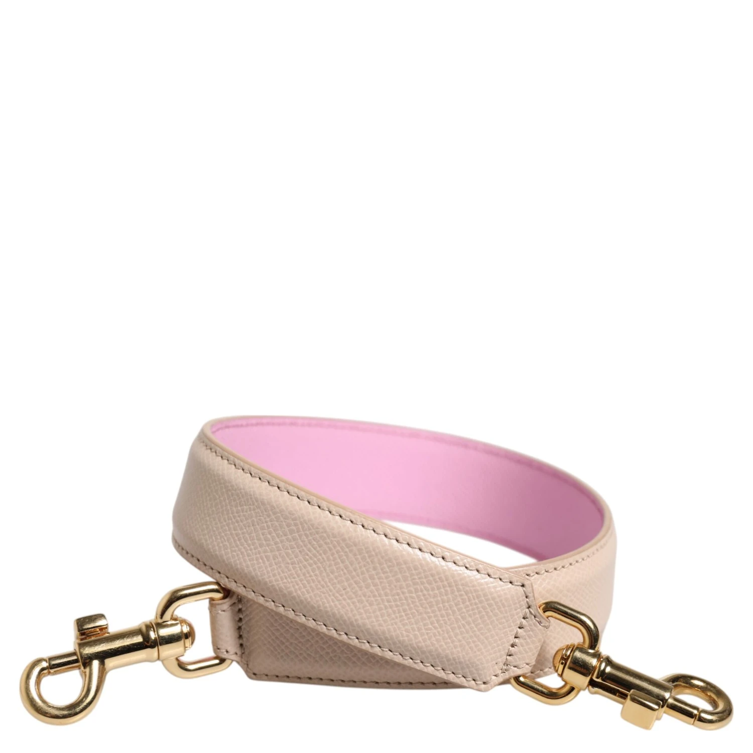 Beige Pink Leather Handbag Accessory Shoulder Strap