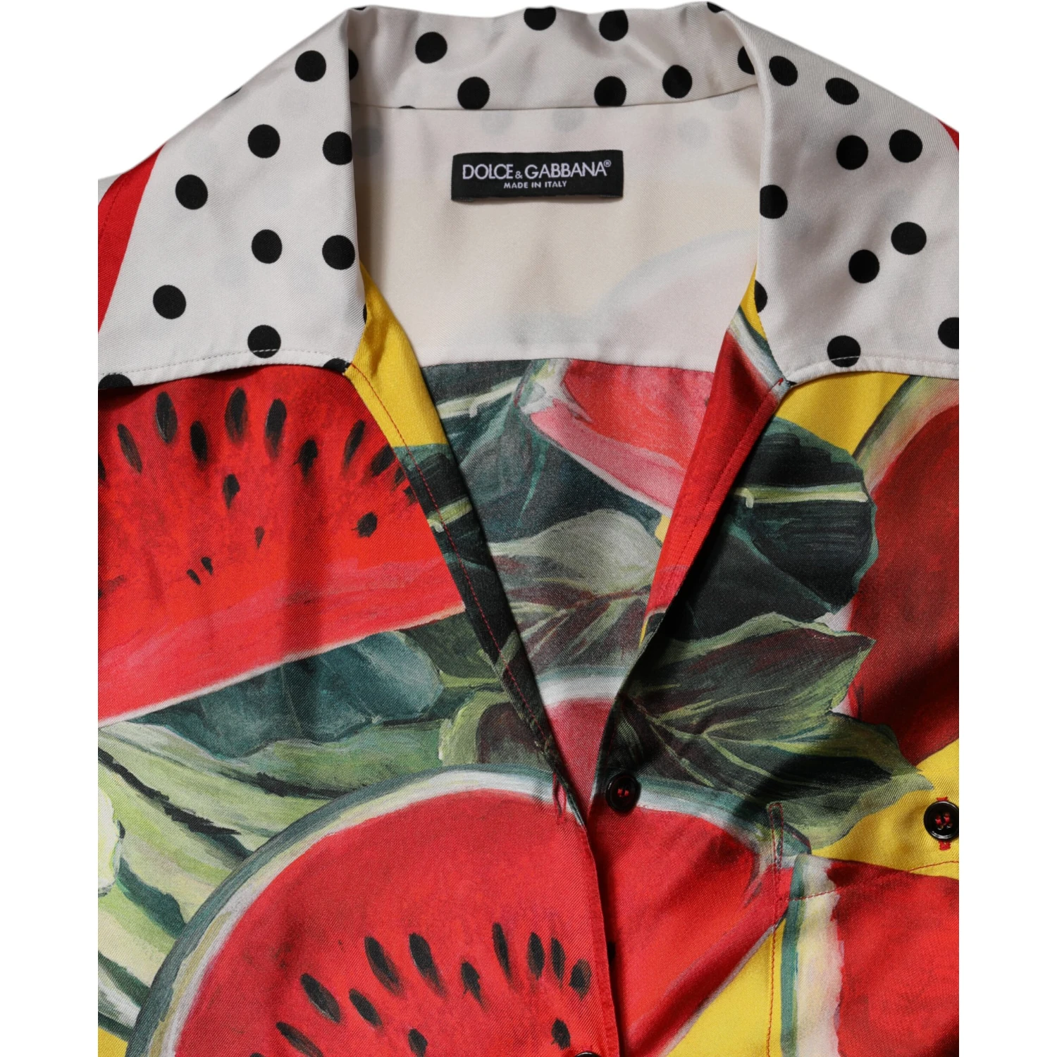 Multicolor Watermelon Collared Shirt Top