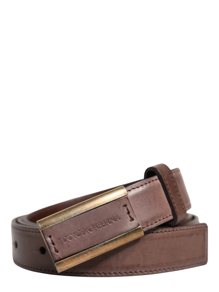 Brown Calf Leather Antique Buckle Belt alternative