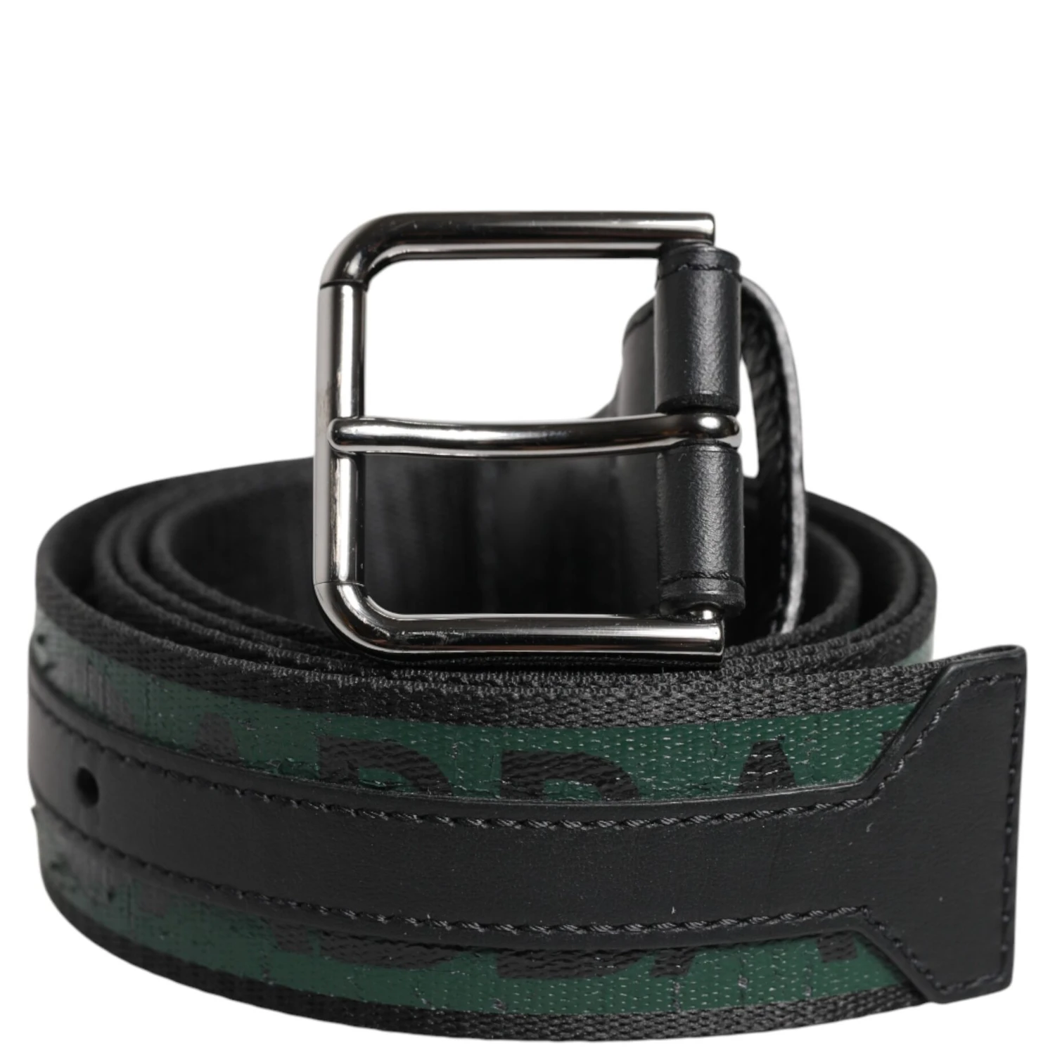 Green Black Polyester DG Logo Buckle Belt