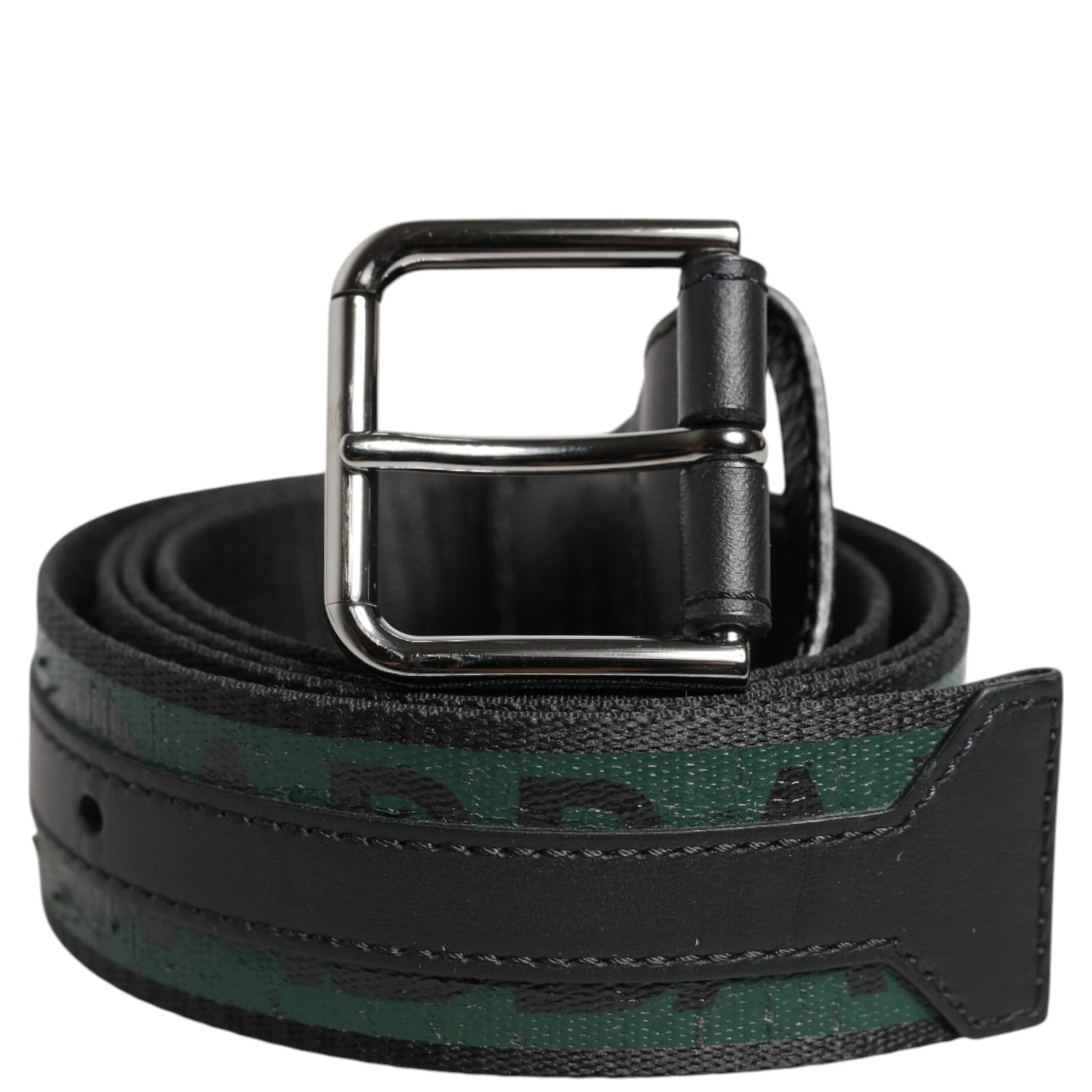Green Black Polyester DG Logo Buckle Belt