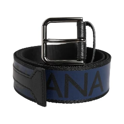 Blue Black Polyester Metal Buckle Belt