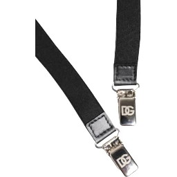 Black Leather Logo Wide Waist Belt Suspender