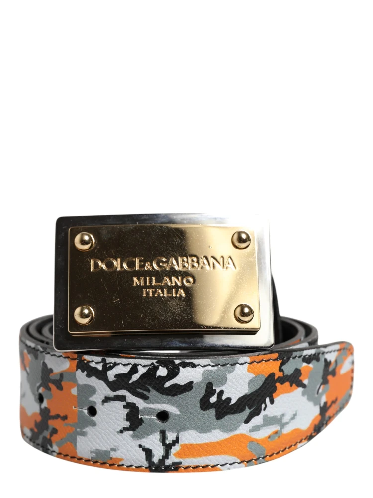 Multicolor Camouflage Metal Logo Buckle Belt alternative