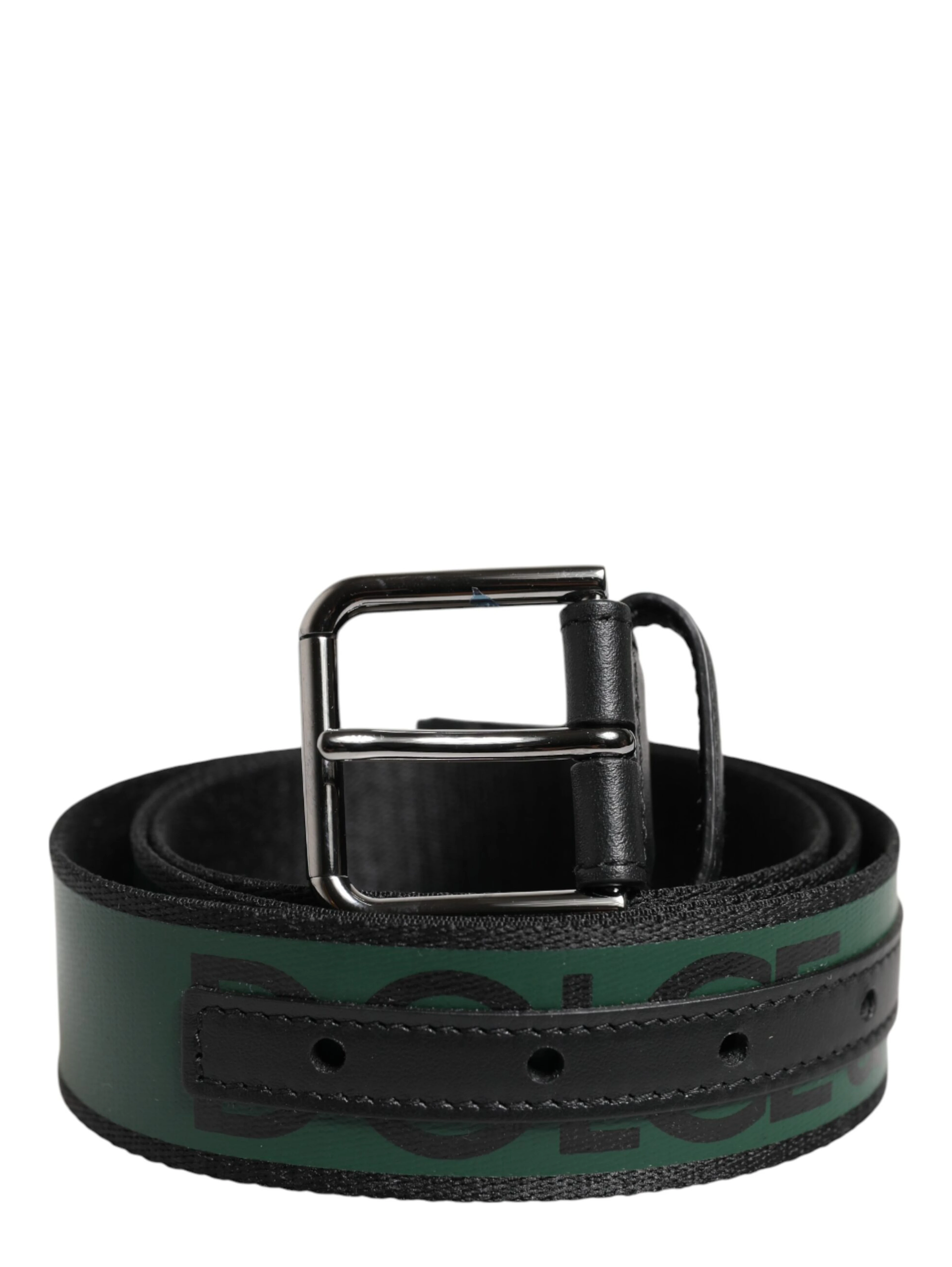 Green Black Polyester DG Logo Buckle Belt