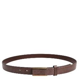 Brown Calf Leather Antique Buckle Belt