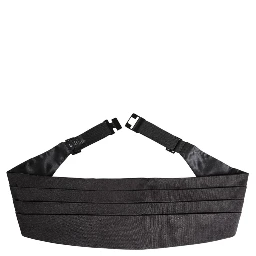 Black Men 100% Silk Belt Wide Waist Cummerbund