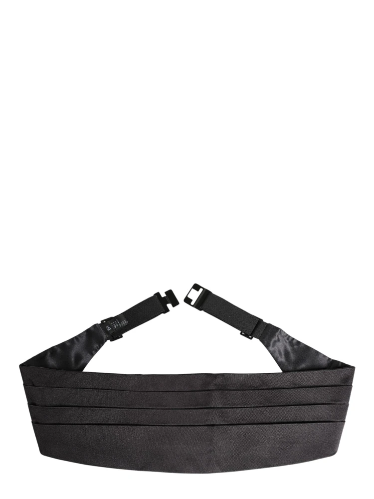Black Men 100% Silk Belt Wide Waist Cummerbund