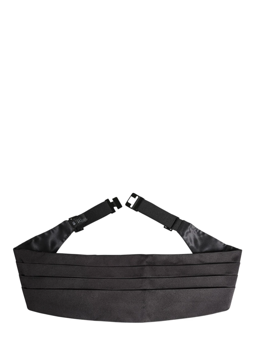 Black Men 100% Silk Belt Wide Waist Cummerbund