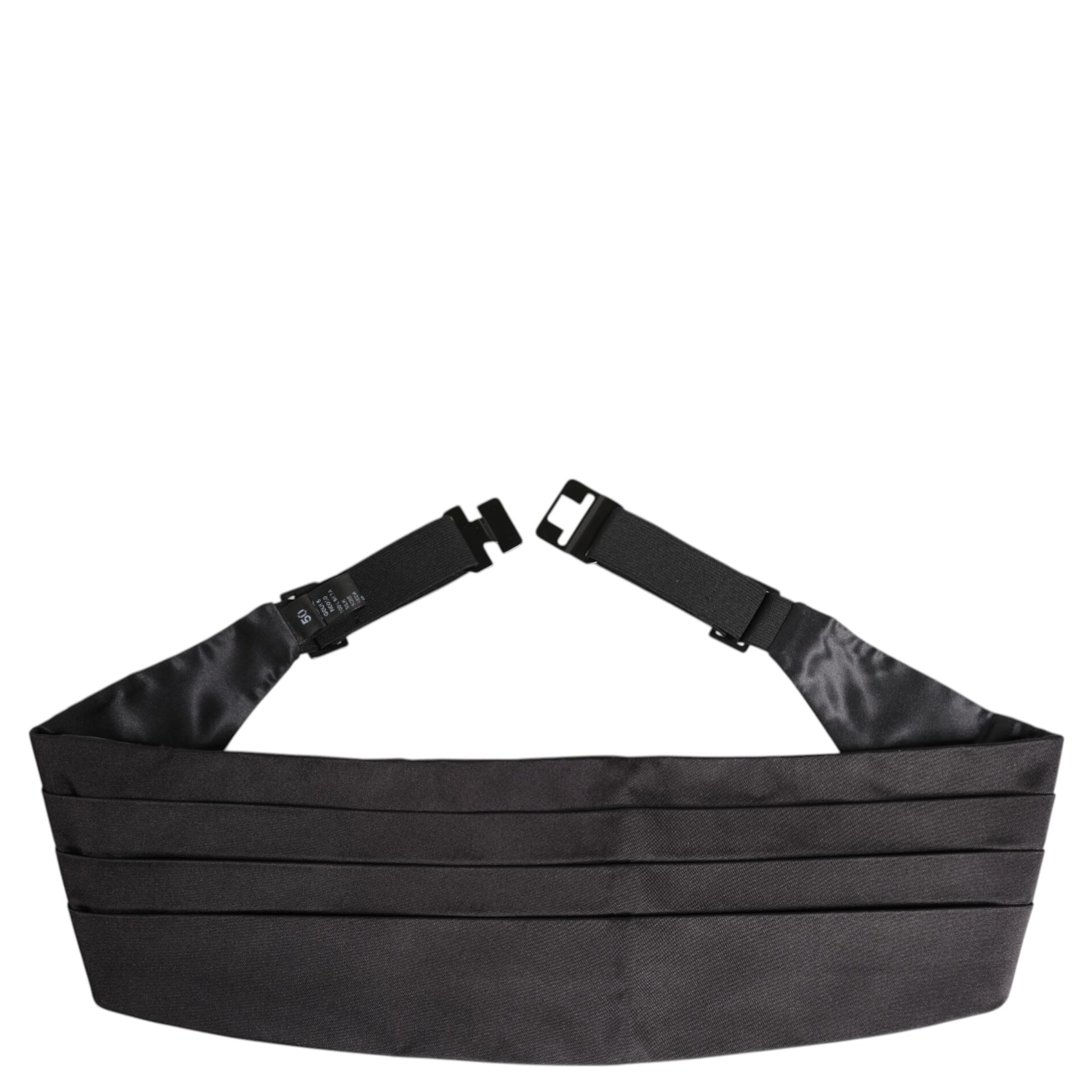 Black Men 100% Silk Belt Wide Waist Cummerbund