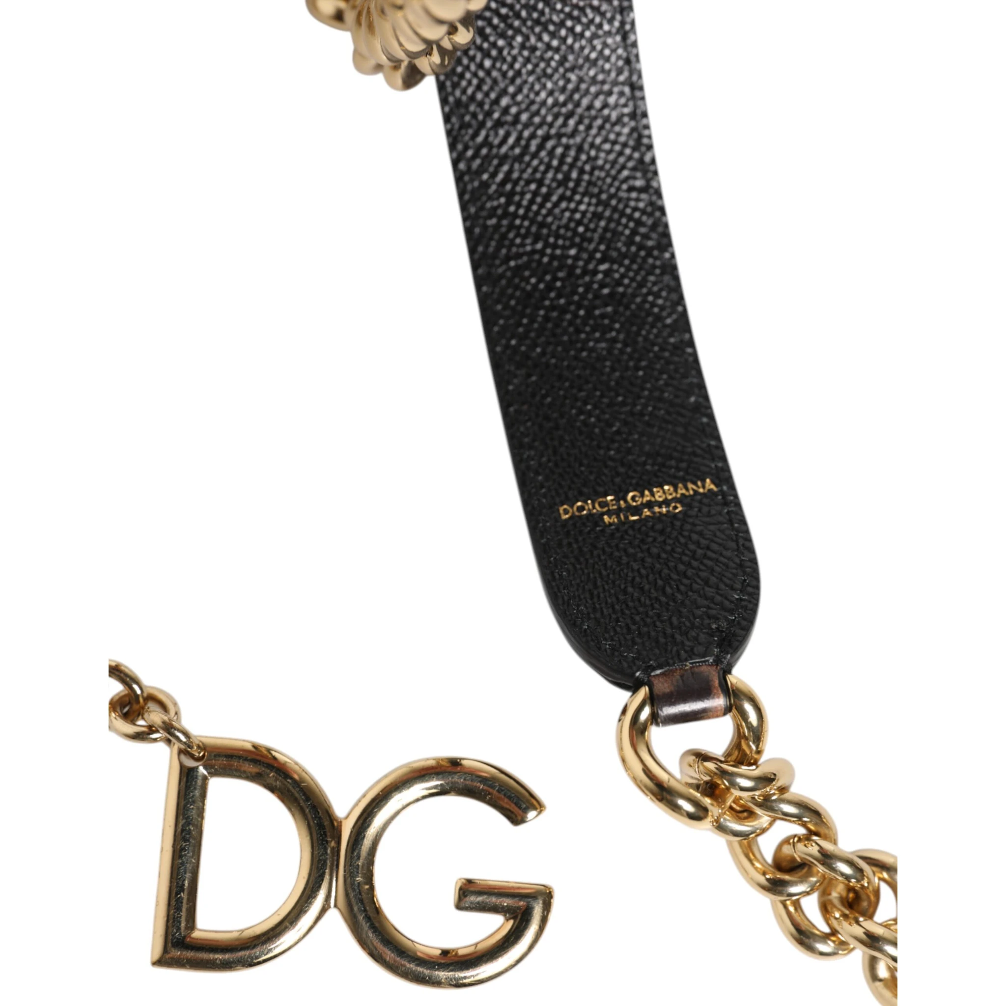 Brown Leopard Gold Brass Chain Accessory Shoulder Strap