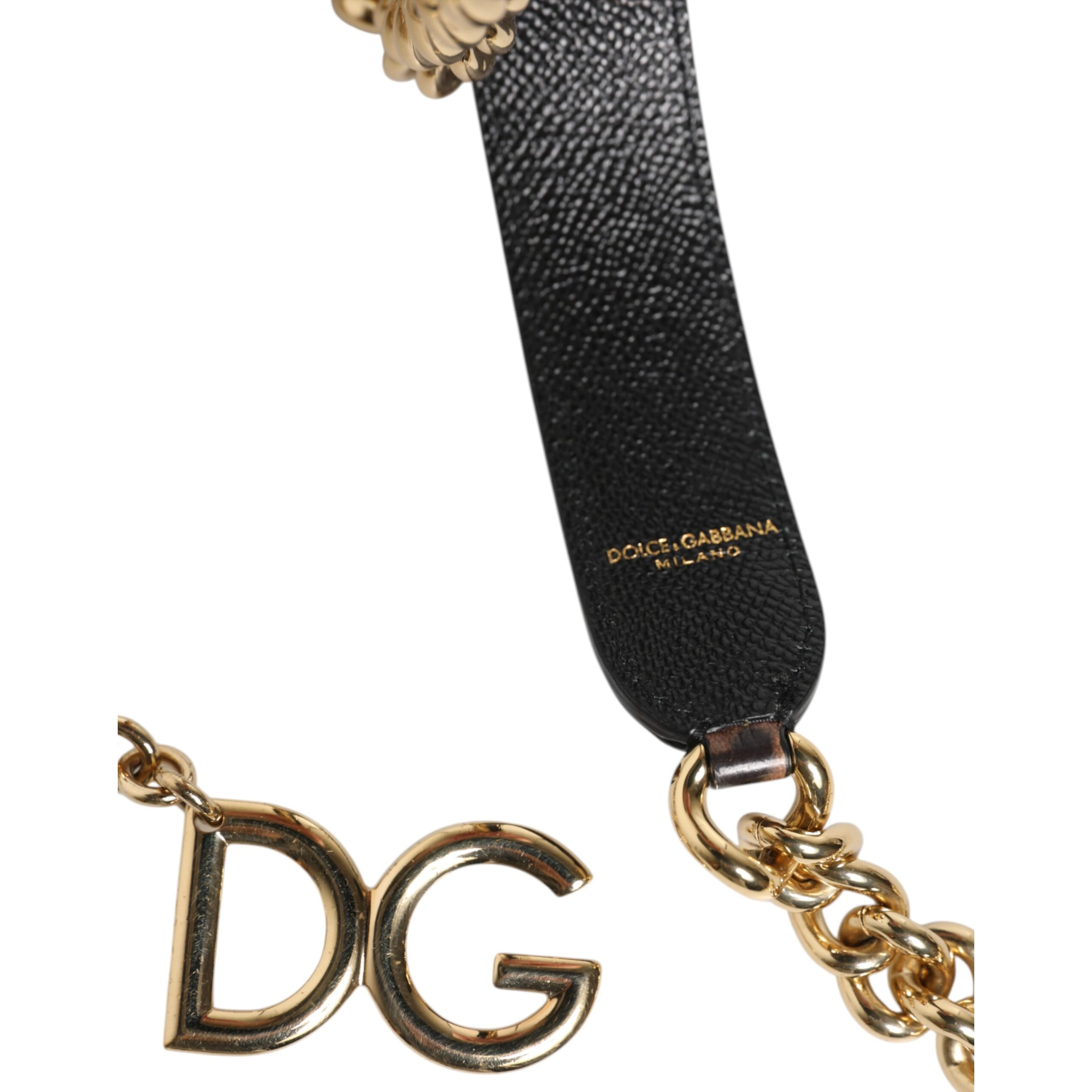 Brown Leopard Gold Brass Chain Accessory Shoulder Strap