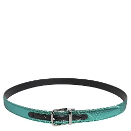 Green Black Polyester Metal Buckle Belt