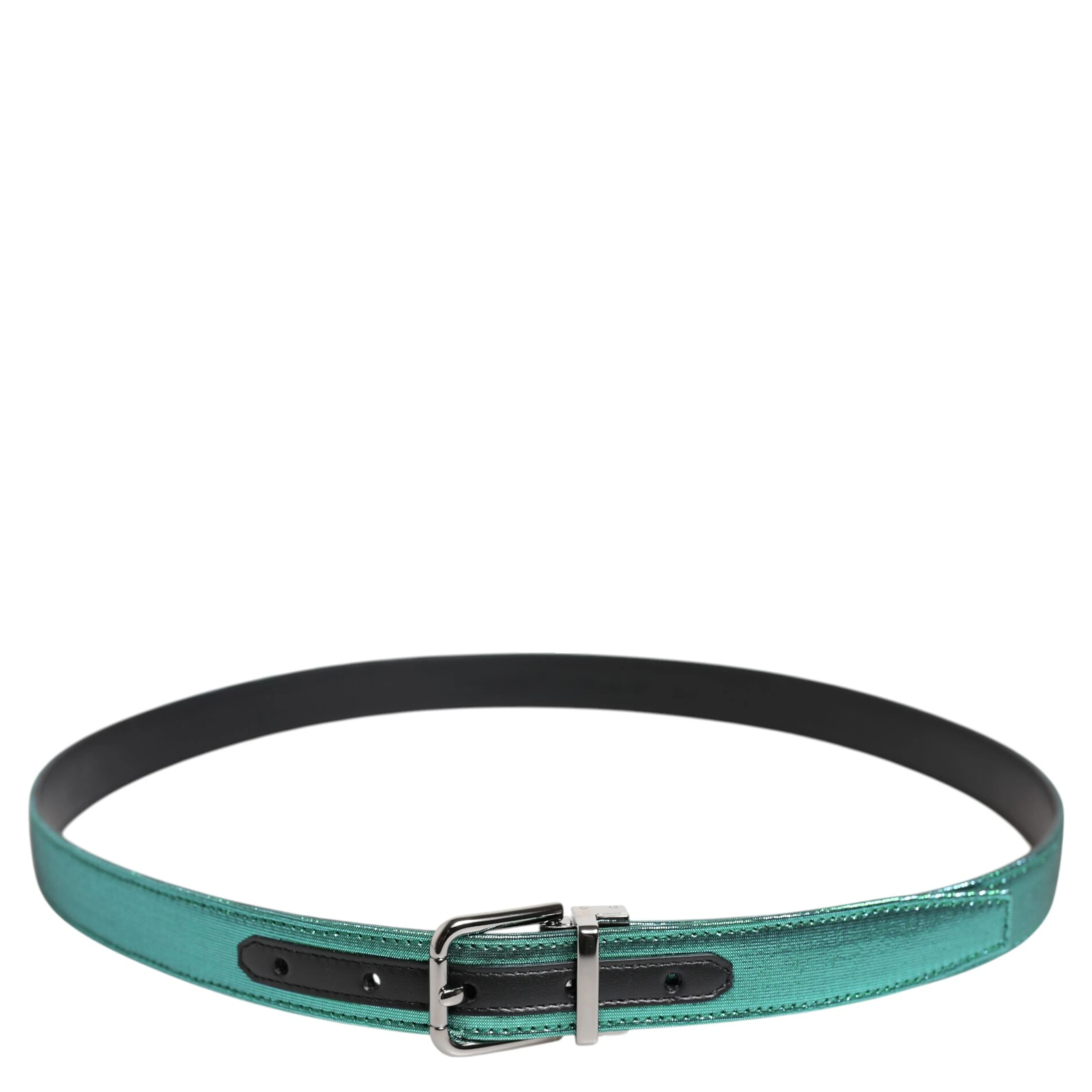 Green Black Polyester Metal Buckle Belt