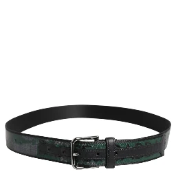 Green Black Polyester DG Logo Buckle Belt