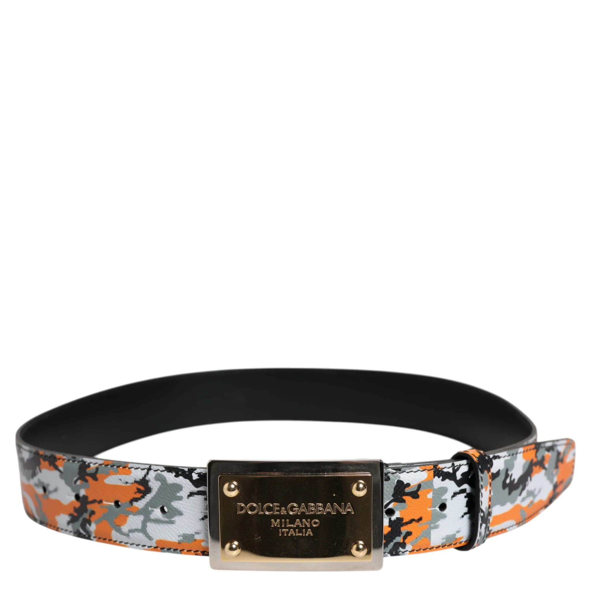 Multicolor Camouflage Metal Logo Buckle Belt