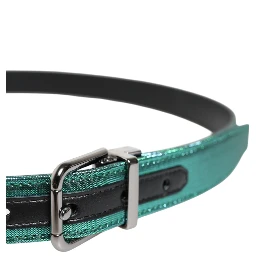 Green Black Polyester Metal Buckle Belt
