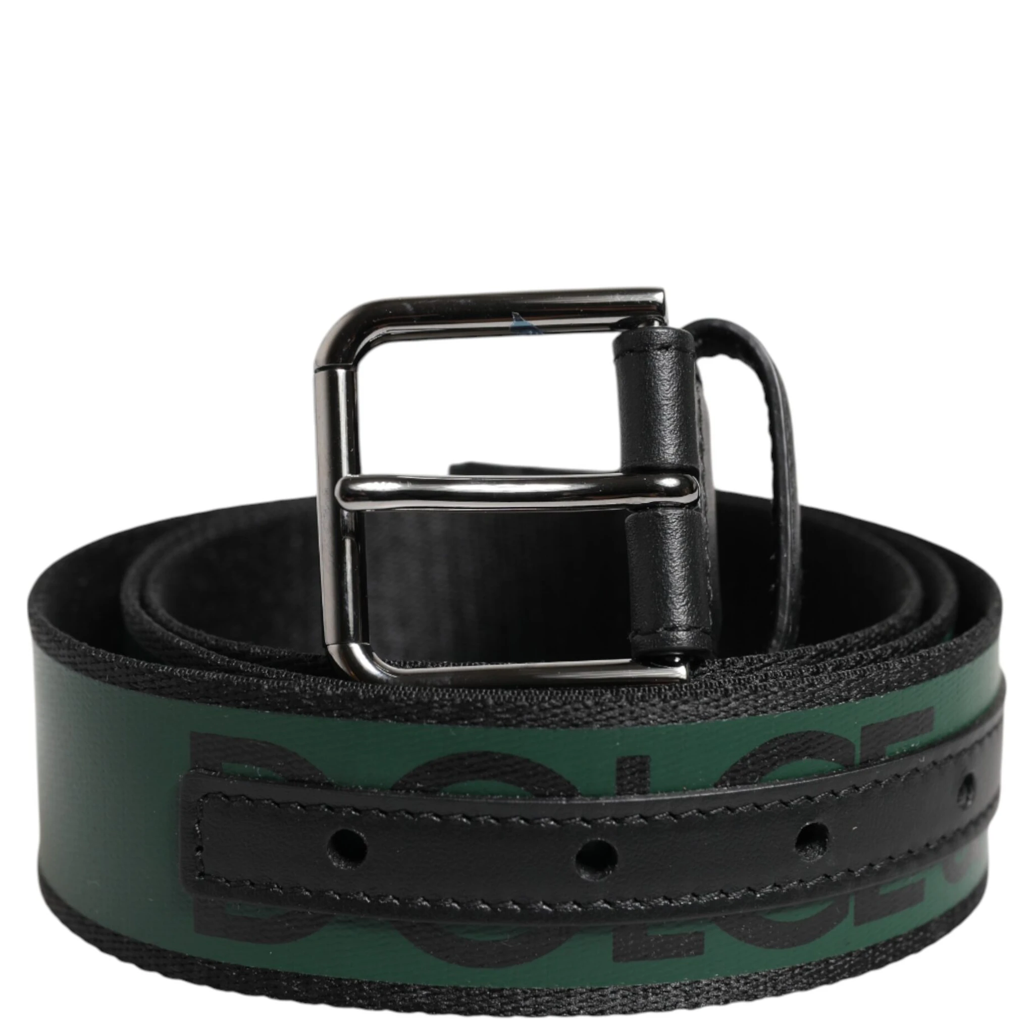 Green Black Polyester DG Logo Buckle Belt