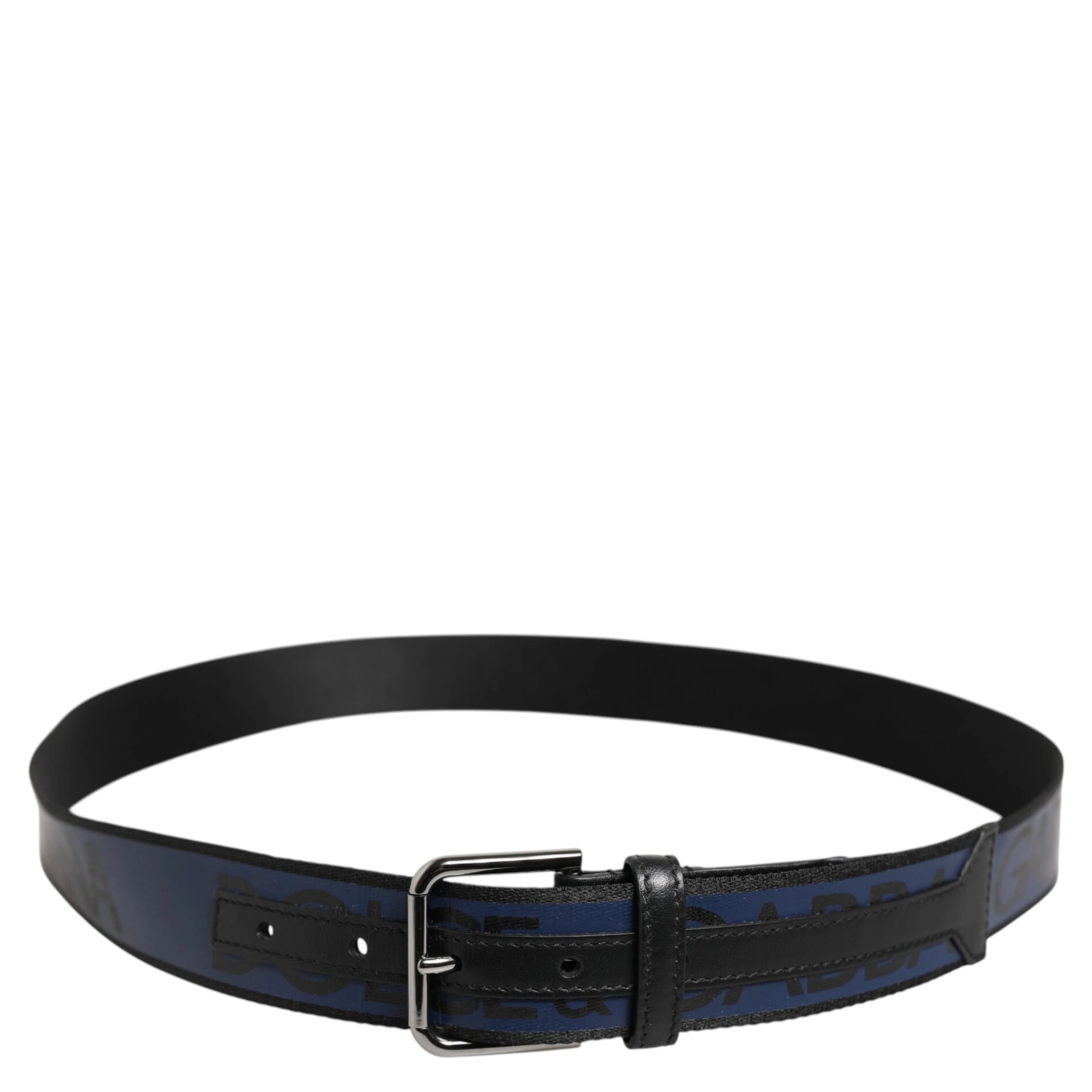 Blue Black Polyester Metal Buckle Belt
