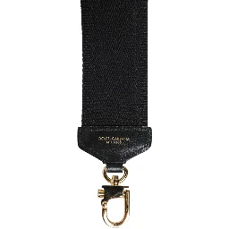 Black Cotton Printed Women Bag Accessory Shoulder Strap