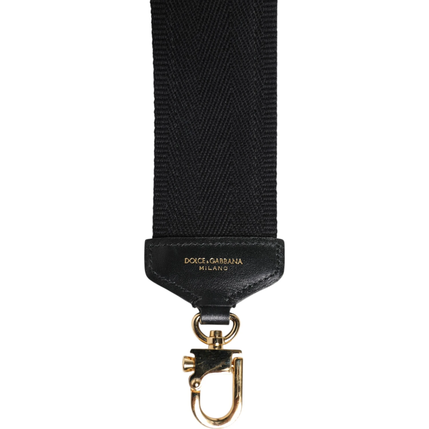 Black Cotton Printed Women Bag Accessory Shoulder Strap