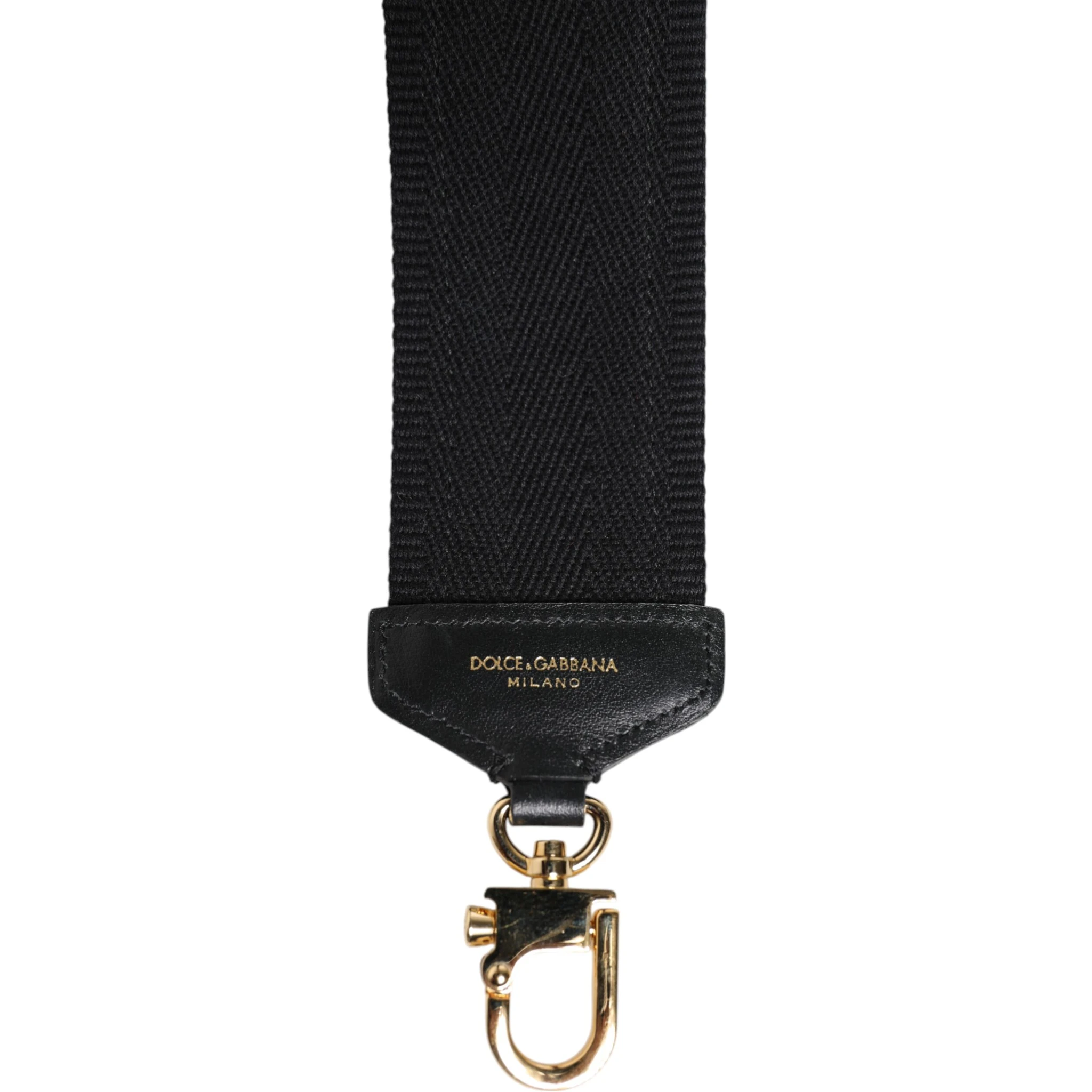 Black Cotton Printed Women Bag Accessory Shoulder Strap