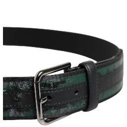 Green Black Polyester DG Logo Buckle Belt
