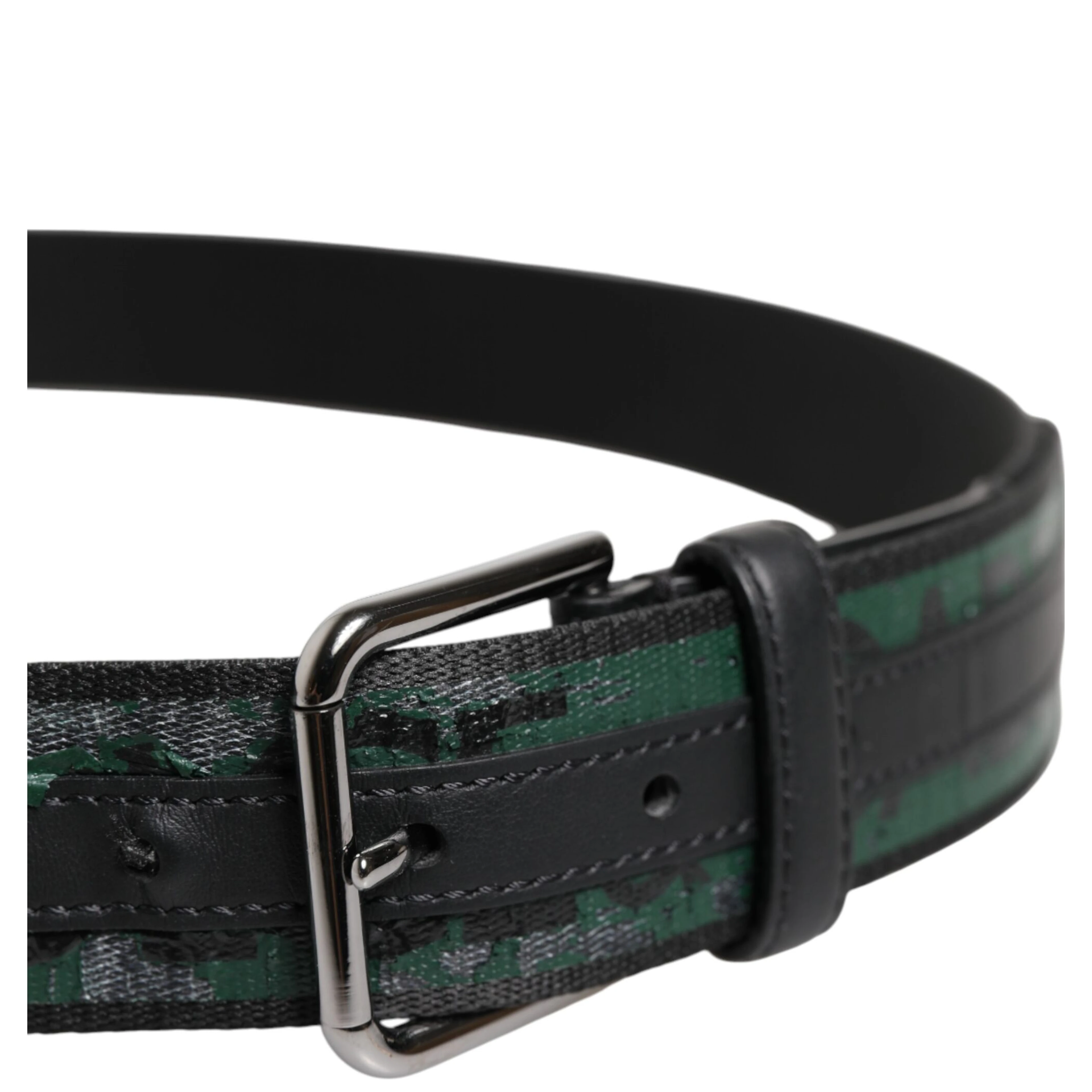 Green Black Polyester DG Logo Buckle Belt