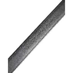 Black White Leather Silver Metal Buckle Belt