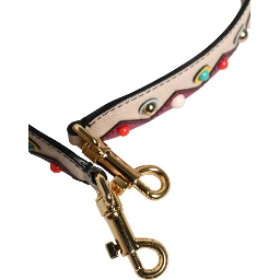 Beige Red Leather Handbag Accessory Shoulder Strap