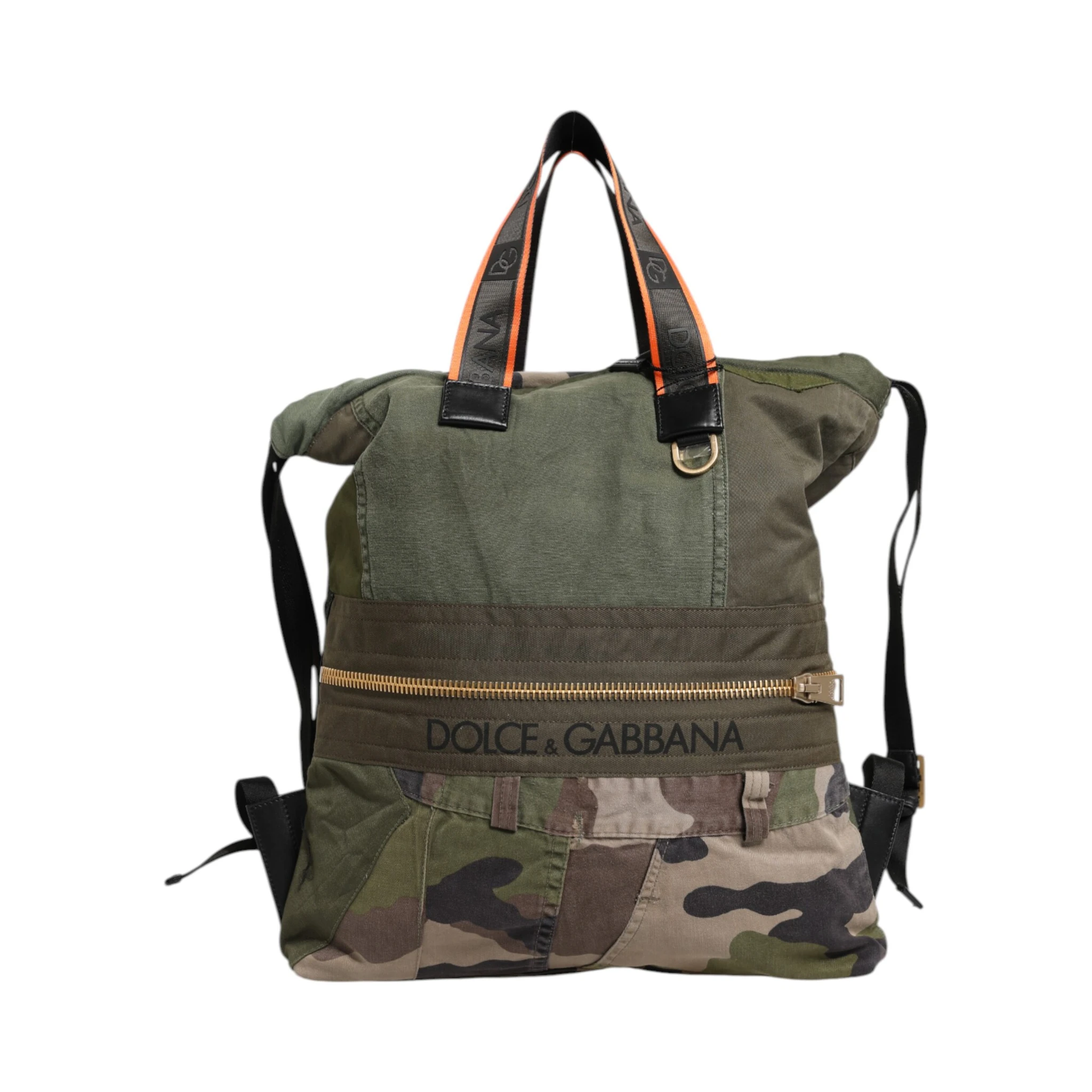 Military Green Patchwork Rucksack Backpack Bag