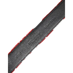 Red Viscose Silver DG Logo Metal Buckle Belt